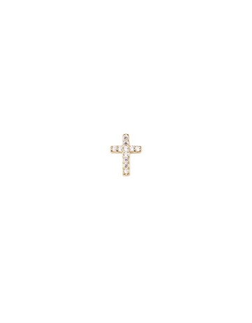 Pico Cross Crystal Stud Gold