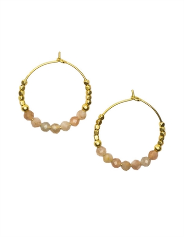 Ibu Earring Stones Hoop Sunstone