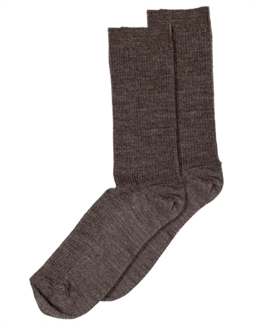 MP Fine Wool Rib Socks Dark Brown