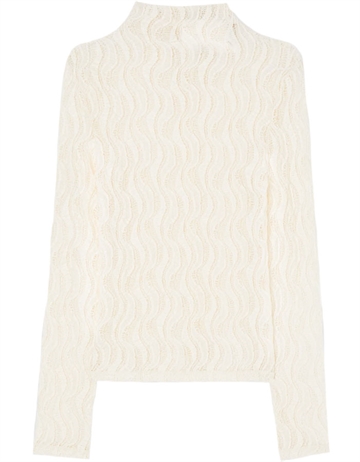 Róhe Lace Turtleneck Top Cream