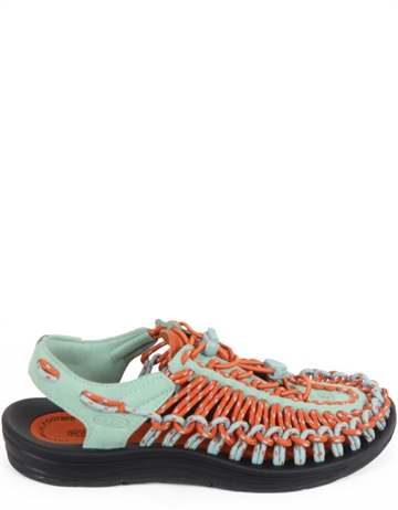 KEEN Women's UNEEK sandal, Granite Green / Gold Flame